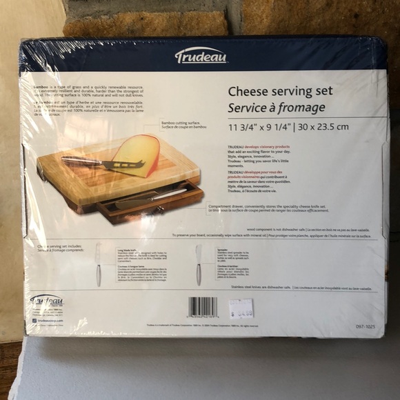 🆕 Trudeau Cheese Serving Set Bamboo Sealed - Picture 2 of 8